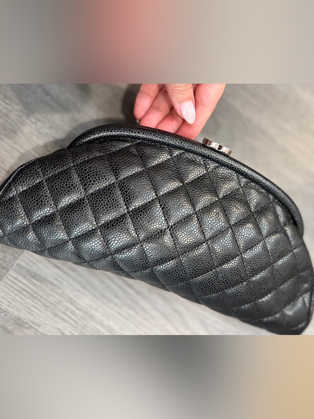 Chanel Black Quilted Clutch with Silver Clasp - Picture 14 of 17